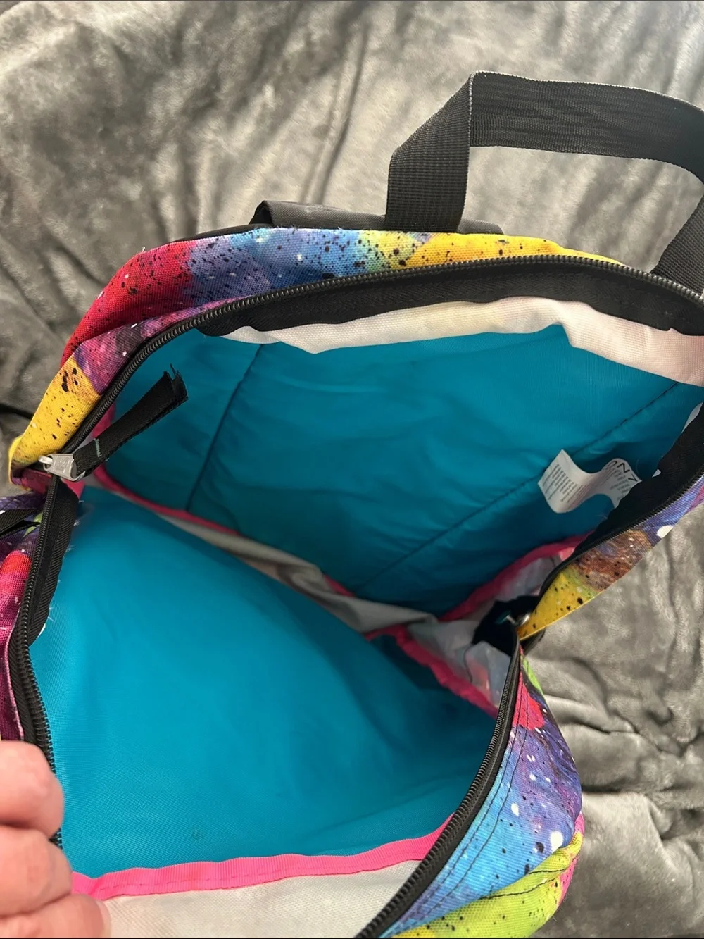Jansport Bright Galaxy Paint-Splatter Backpack - Pink Blue Yellow Green Purple